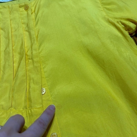Vintage 90s Boxy Button With Pleated Front Shirt Cassant Size 6  Pure Silk - Picture 7 of 9